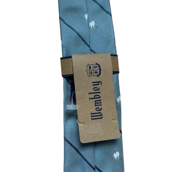 Wembley Silk Blend Tie Men's Necktie Blue Tennis NEW NWT Sport Rackets - Picture 5 of 5